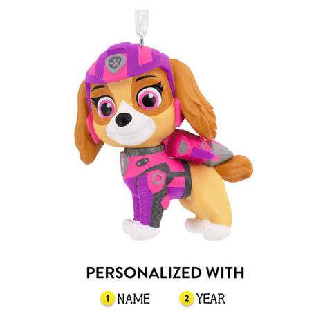 Personalized Paw Patrol Christmas Ornament of Skye the dog 