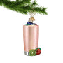 Smoothie Glass Christmas Ornament hanging by a gold hook