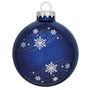 Snowflake Swirl Glass Ornament - Blue