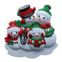 Snowman Family of 4 with Lantern Ornament