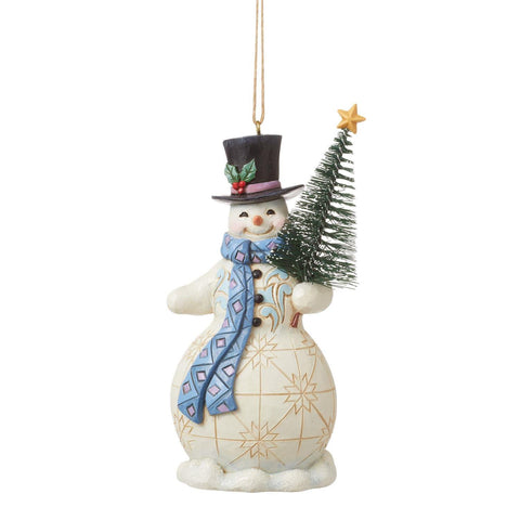 Snowman with Sisal Tree Ornament - Jim Shore