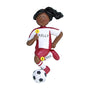 Soccer Ornament - Black Female, Red Uniform for Christmas Tree