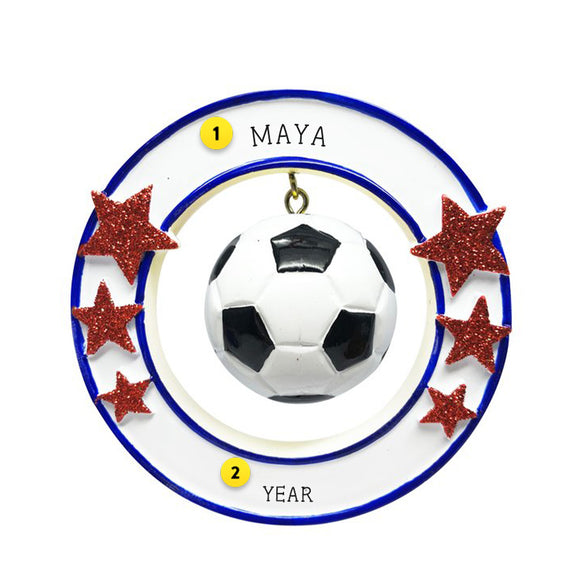 Soccer Ball Personalized Resin Ornament