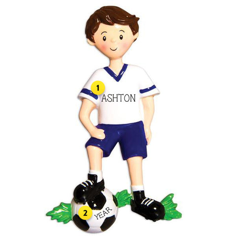 Soccer Player Boy with Ball personalized ornament