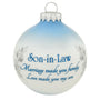 Son-In-Law Glass Ornament
