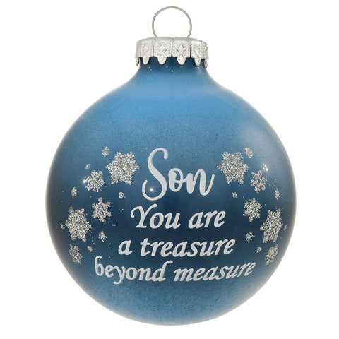 "Son You are a treasure beyond measure"  Glass Bulb