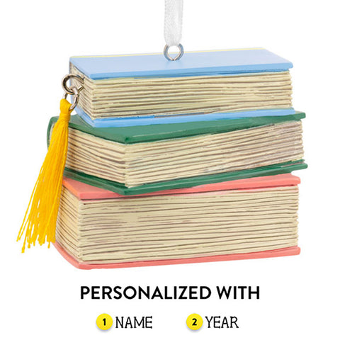 Personalized Stack of Books ornament 