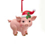 Pig with Santa Hat Ornament