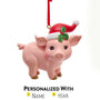 Pig with Santa Hat Ornament