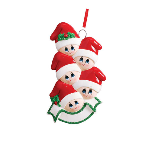 Stocking Cap Family of 5 Ornament for Christmas Tree