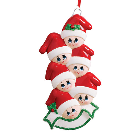 Stocking Cap Family of 6 Ornament for Christmas Tree