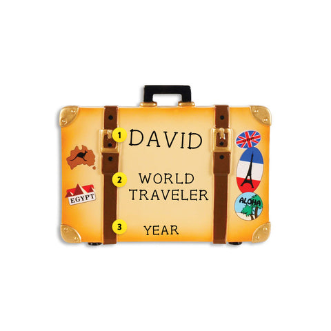 Suitcase with Stickers Ornament for Christmas Tree