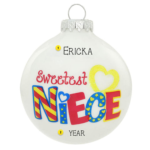 Sweetest Niece Christmas Ornament