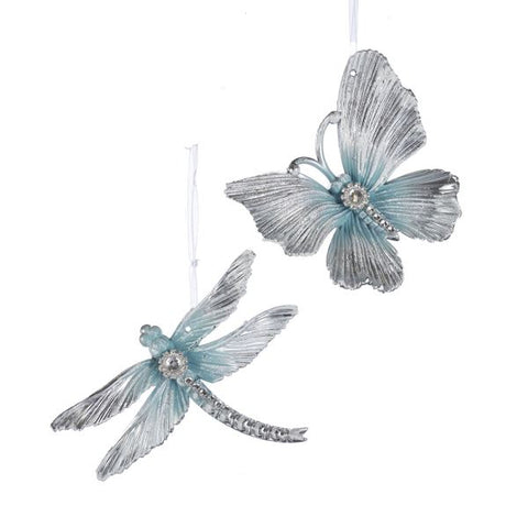 Dragonfly or Butterfly in silver and teal for the Christmas Tree