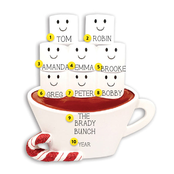 Hot Cocoa Family of 8 table top decoration