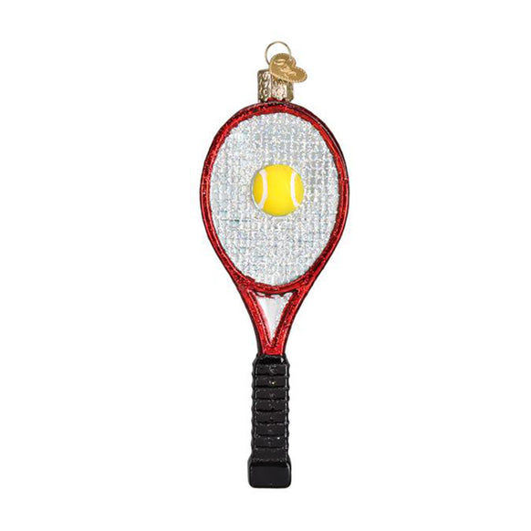 Tennis Racket Glass Ornament 