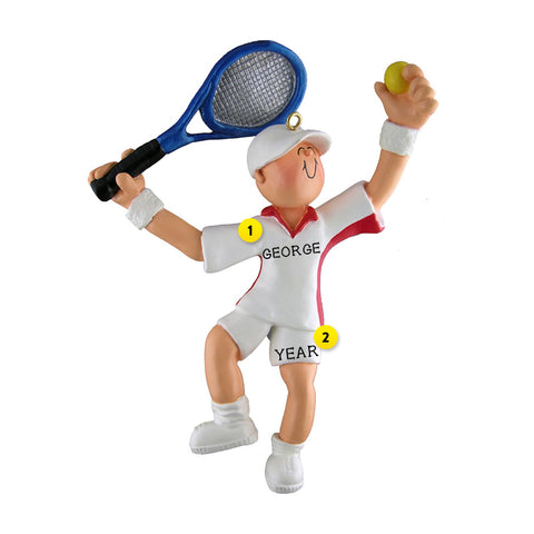 Tennis Ornament - Male for Christmas Tree
