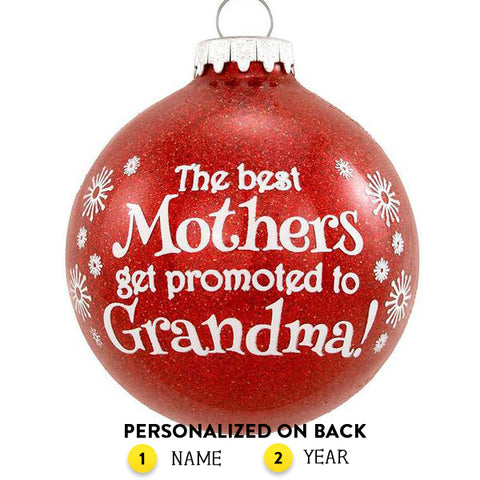 Personalized Promoted to Grandma! Glass Bulb Ornament