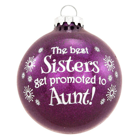 Personalized "Promoted to Aunt!" Glass Bulb Ornament