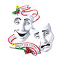 Theatre Mask Comedy Tragedy Ornament for Christmas Tree