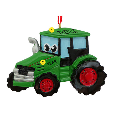 Tractor with Face Ornament for Christmas Tree
