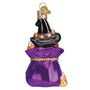 Trick-or-Treat Kitty in halloween bag Ornament back view