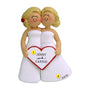 Wedding Couple Ornament - Two Blond Brides for Christmas Tree