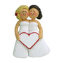 Wedding Couple Ornament - Blond Bride and Brunette Bride for Christmas Tree