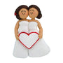 Wedding Couple Ornament - Two Brunette Brides for Christmas Tree