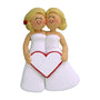 Wedding Couple Ornament - Two Blond Brides for Christmas Tree