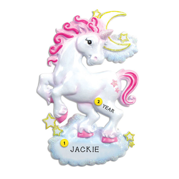 Unicorn with Pink Hair Ornament for Christmas Tree
