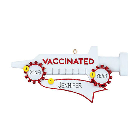Vaccine Syringe Personalized Christmas Ornament