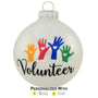 Glass Volunteer Christmas Tree Ornament can be Personalized 