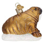 Adorable Walrus Glass Ornament Side View