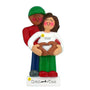 We're Expecting Couple Christmas Tree Ornament, African American Male with Brunette Female