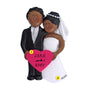 Wedding Couple Christmas Tree Ornament , African American Male and Female 