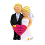 Wedding Couple  Christmas Tree Ornament, Blonde Male and Female 