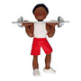 Weight Lifter Christmas Ornament - African American, Male