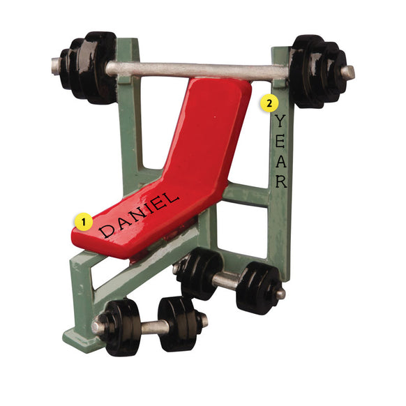 Personalized Weight Bench Ornament