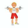 Weight Lifter Ornament - White Male, Blond Hair for Christmas Tree