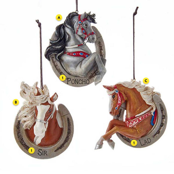 Western Horseshoe With Horse Ornaments