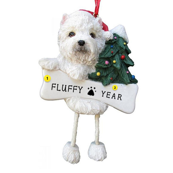 Westie Dog Ornament for Christmas Tree