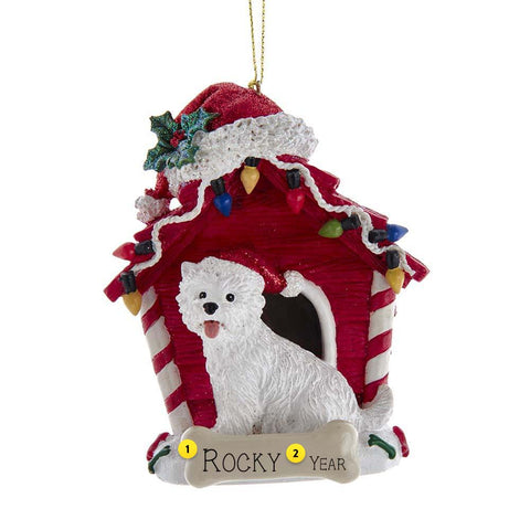 Personalized Westie in Dog House Ornament