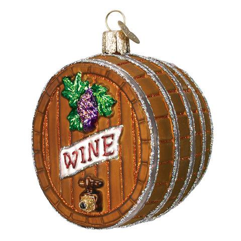 Glass Wine Barrel Ornament for Christmas Tree