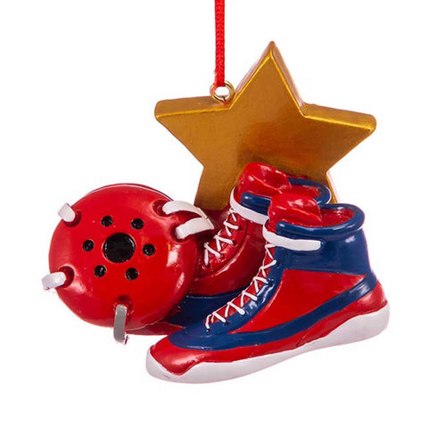 Wrestling with Helmet and Shoes Ornament