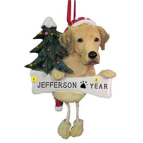 Yellow Labrador Dog Ornament for Christmas Tree