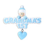 Grandma's First Christmas Blue personalized resin ornament