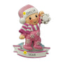 Baby Girl Pink in Pajamas with snowflake resin personalized ornament