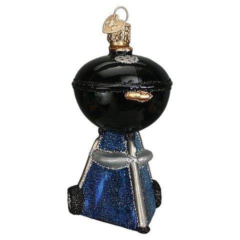 Black Charcoal Grill Glass Ornament 