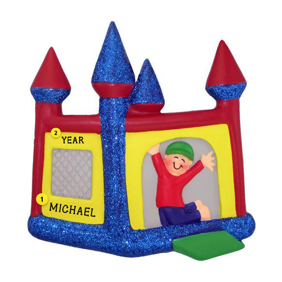 Personalized Bouncy House Ornament - Male